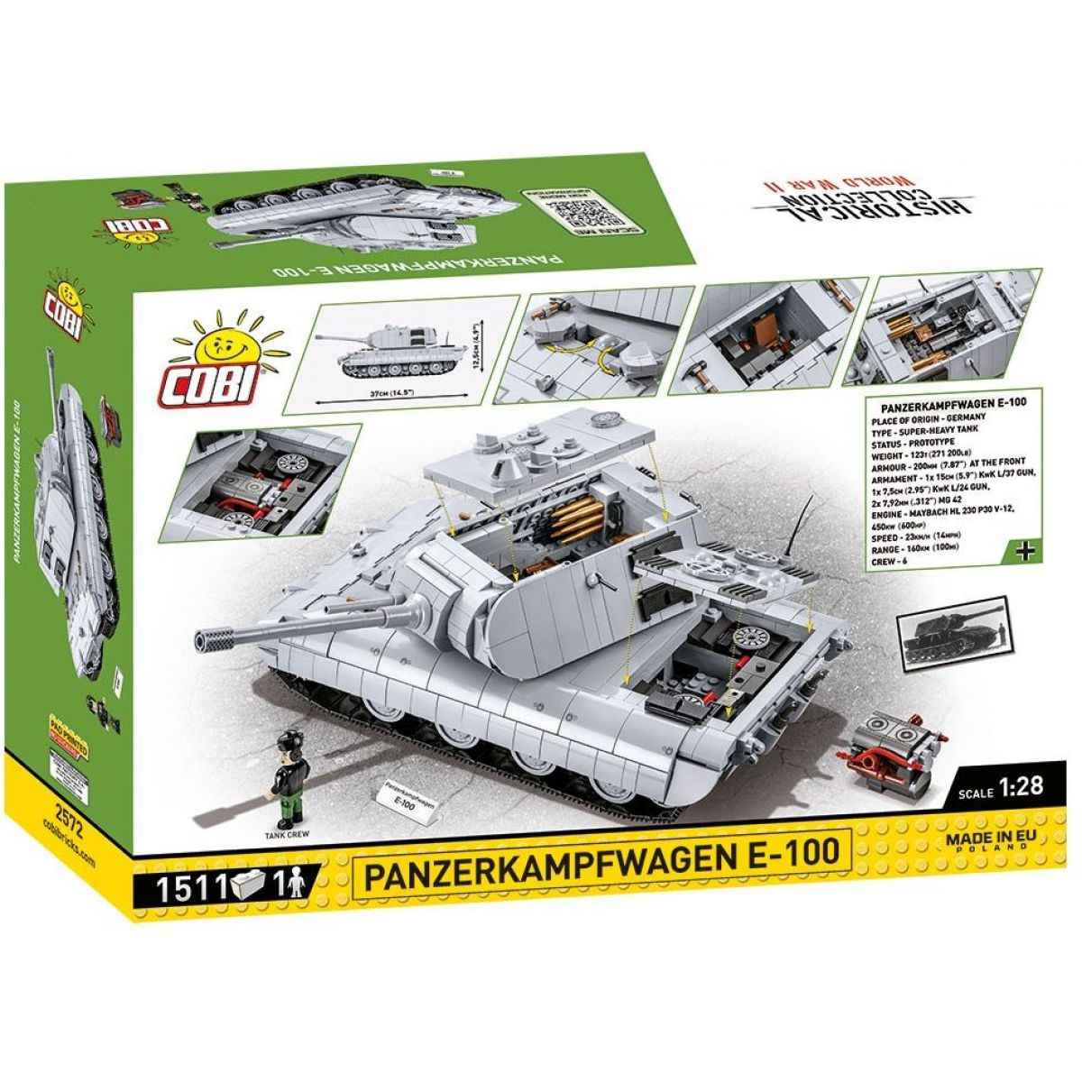 Cobi 2572 II. světová válka Panzerkampfwagen E-100