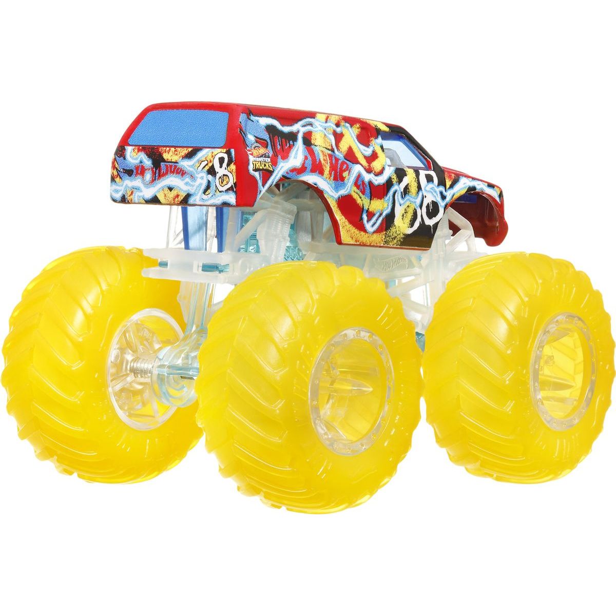 Hot Wheels Monster Trucks Power Smashers truck svítivě žlutá kola