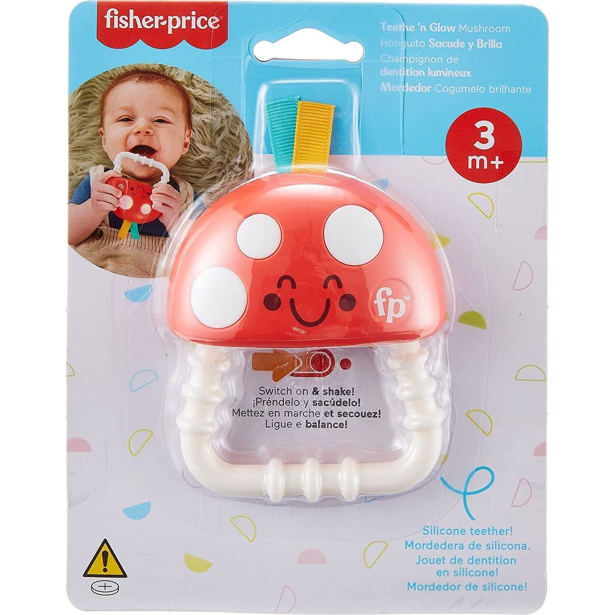 Fisher Price kousátko a chrastítko muchomůrka