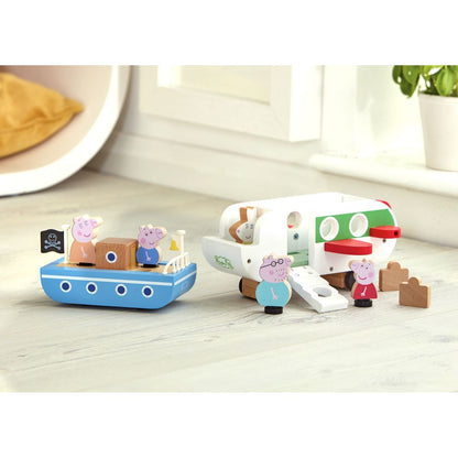 Peppa Pig dřevěný tryskáč a figurka paní Králíkové
