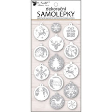 Samolepky plastické baňky s glitry 10 x 21 cm