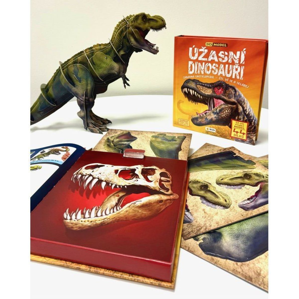 ÚŽASNÍ DINOSAUŘI - 3D MODEL - Zábavní encyklopedie, čti, uč se a skládej