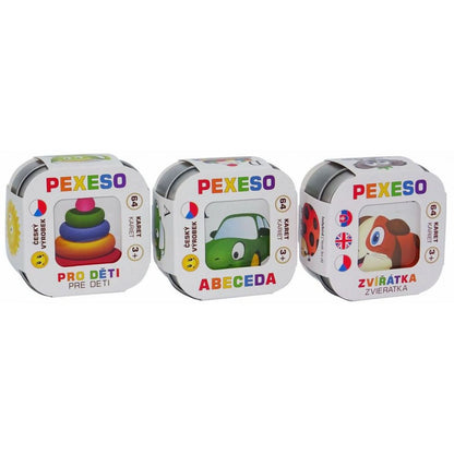 Pexeso společenská hra 3 ks Abeceda, Zvířátka, Pro děti
