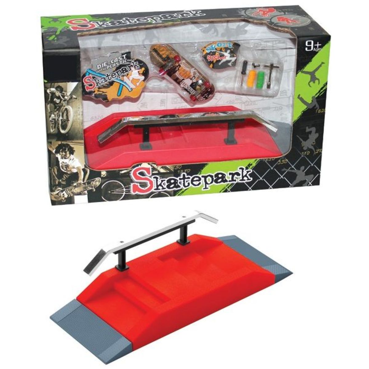 Sparkys SKATEBOARD s lavičkou rovná tyč