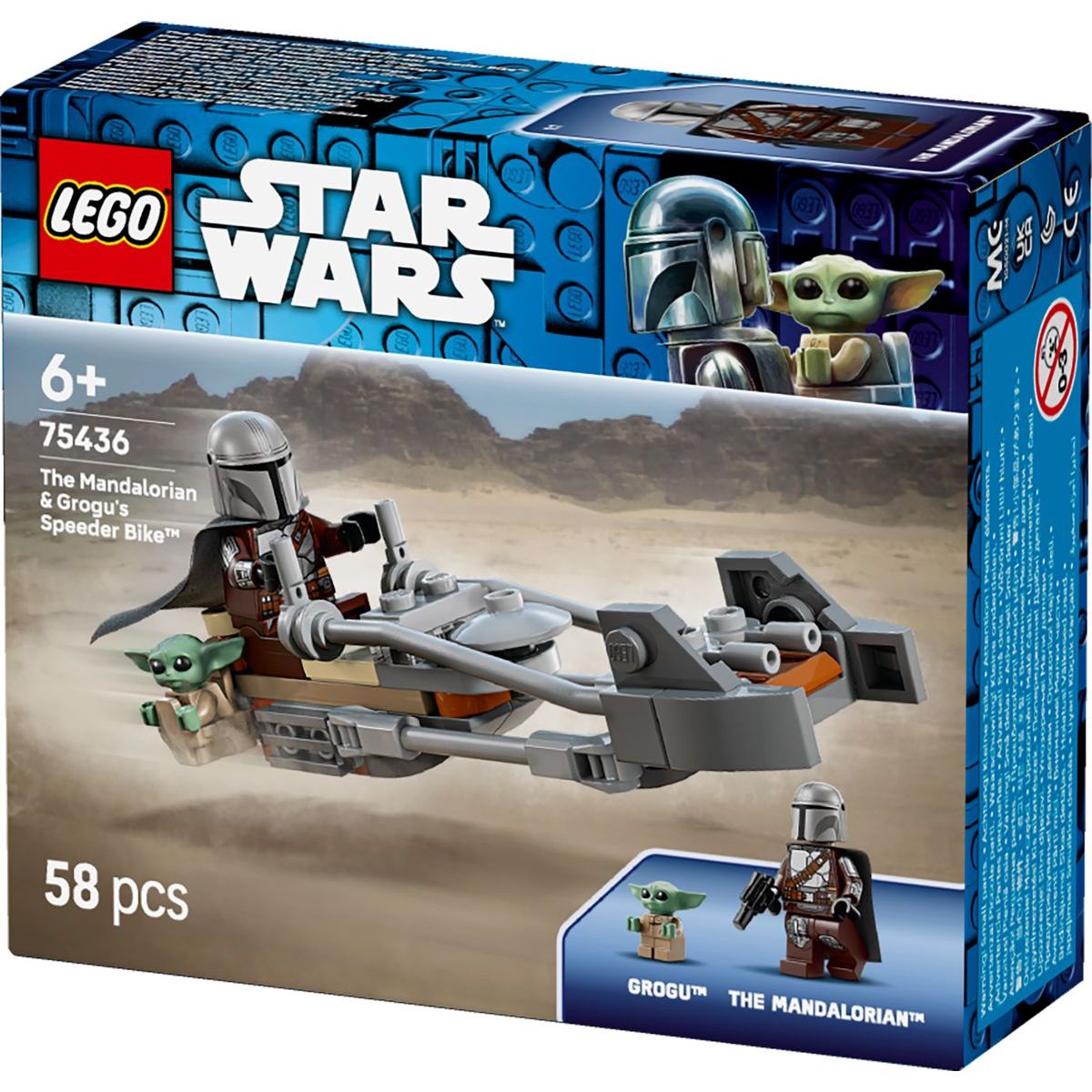 LEGO® 75436 Mandalorian a Grogu a spídrová motorka