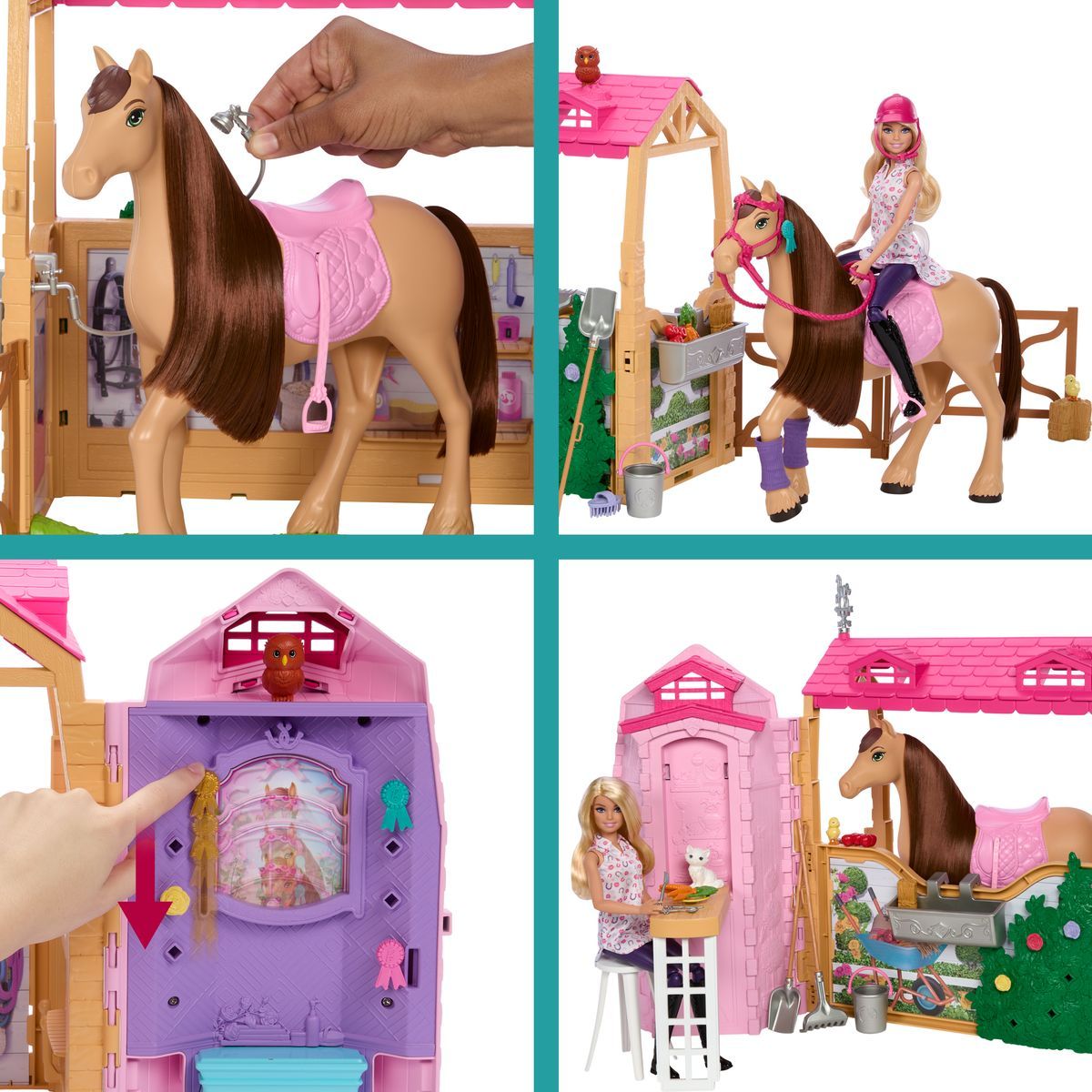 Barbie HXJ44 Stáje s koněm Pepper a panenkou