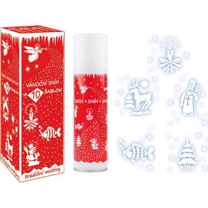 Sníh ve spreji 150 ml s 10 šablonami