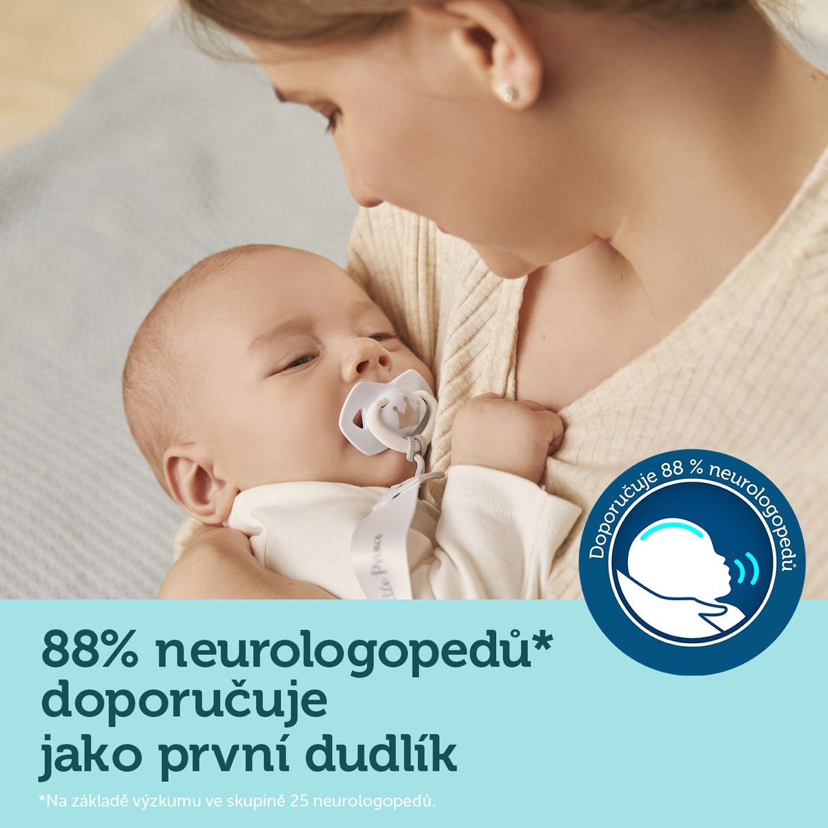 Canpol babies Set symetrických silikonových dudlíků Light touch 0-6m Royal Baby modrý