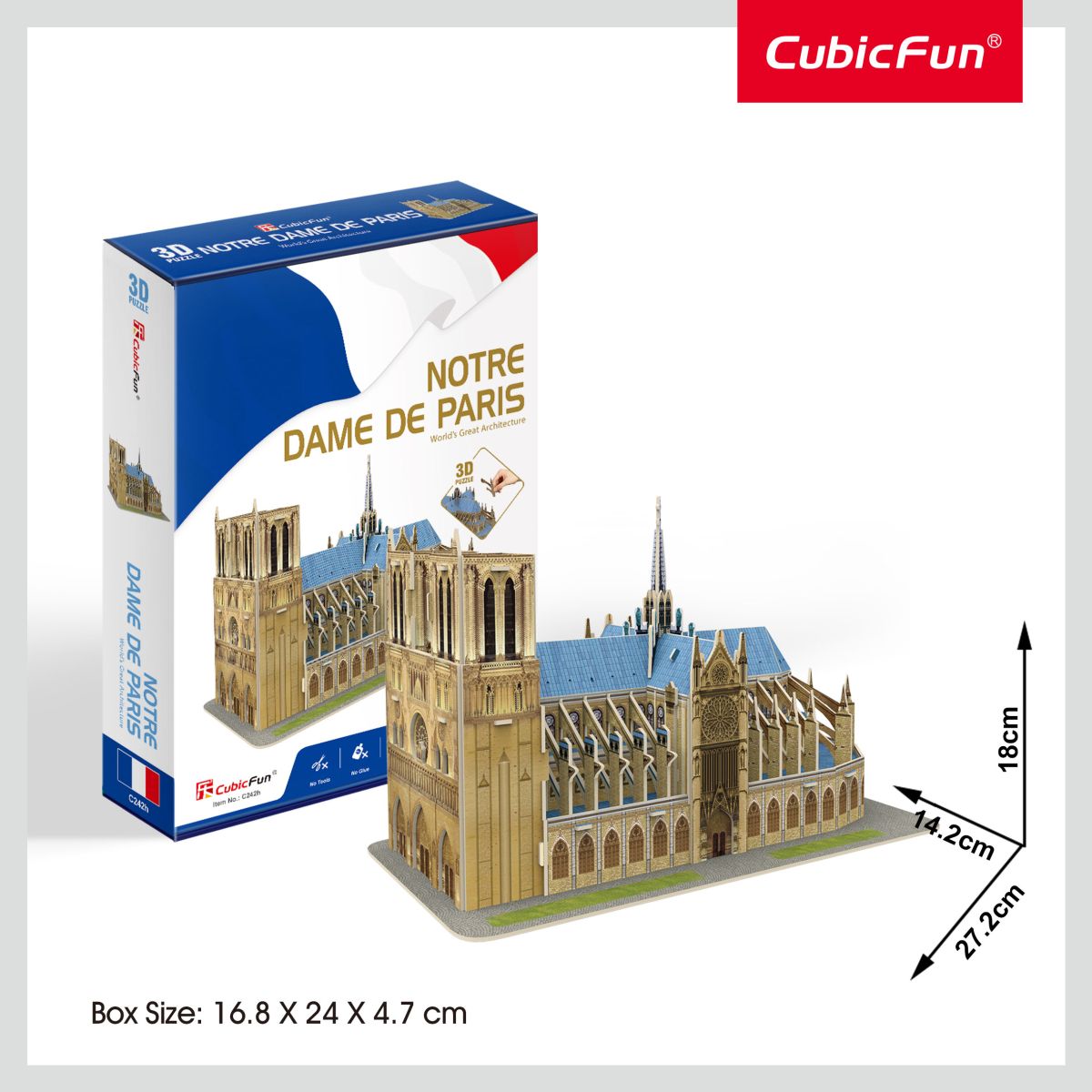 CubicFun Puzzle 3D Katedrála Notre-Dame 53 dílků