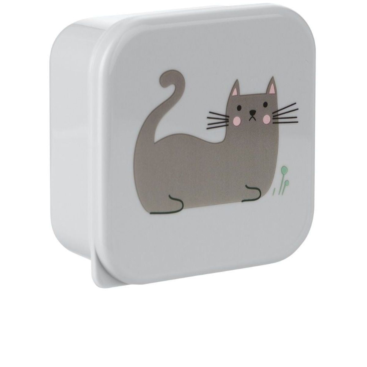 KikkaBoo Sada boxů na svačinu 4 ks Kitty Cat Grey