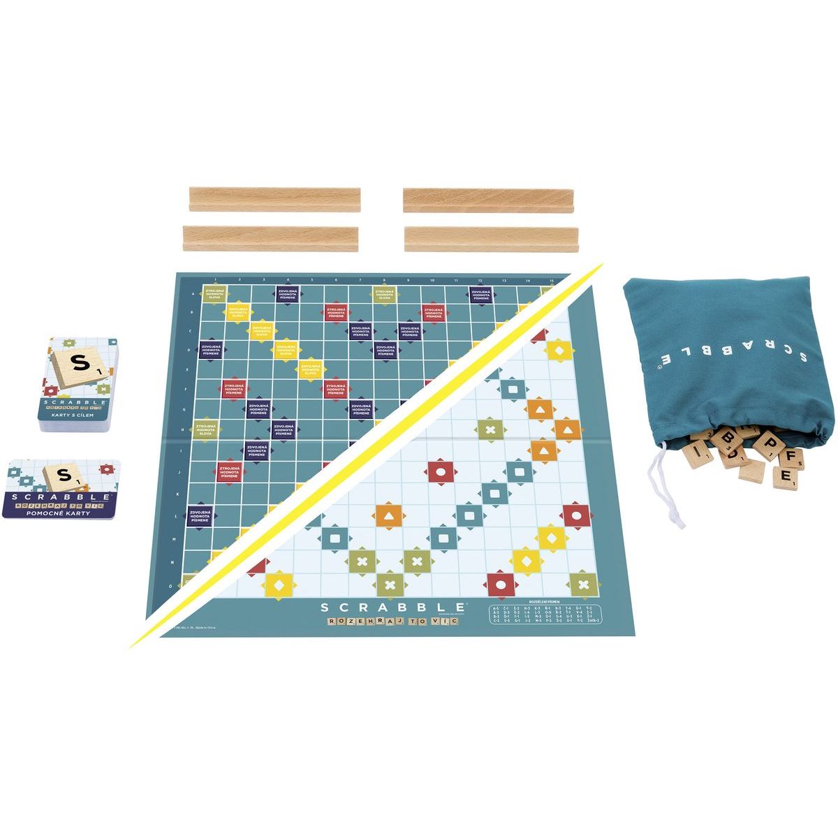 Mattel Scrabble dřevěná edice CZ