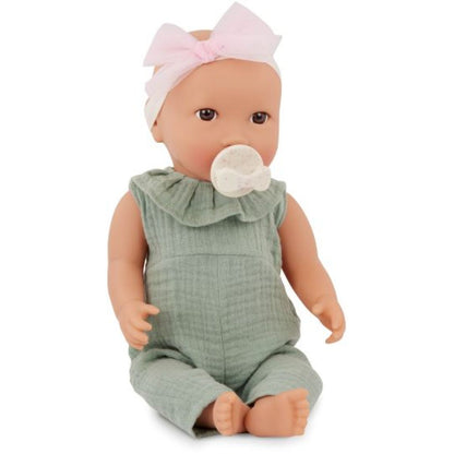 LullaBaby Panenka 35 cm v overalu s čelenkou