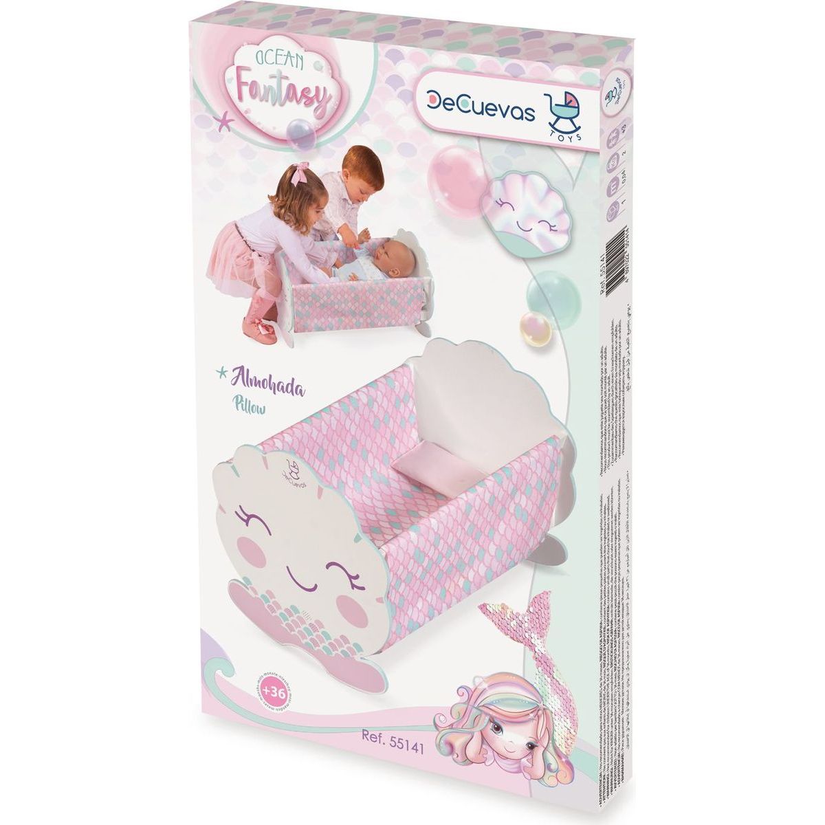 DeCuevas 55141 Dřevěná postýlka pro panenky s doplňky Ocean Fantasy 2021