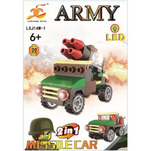 Stavebnice Armáda s LED kostkou 2v1 - Missile Car