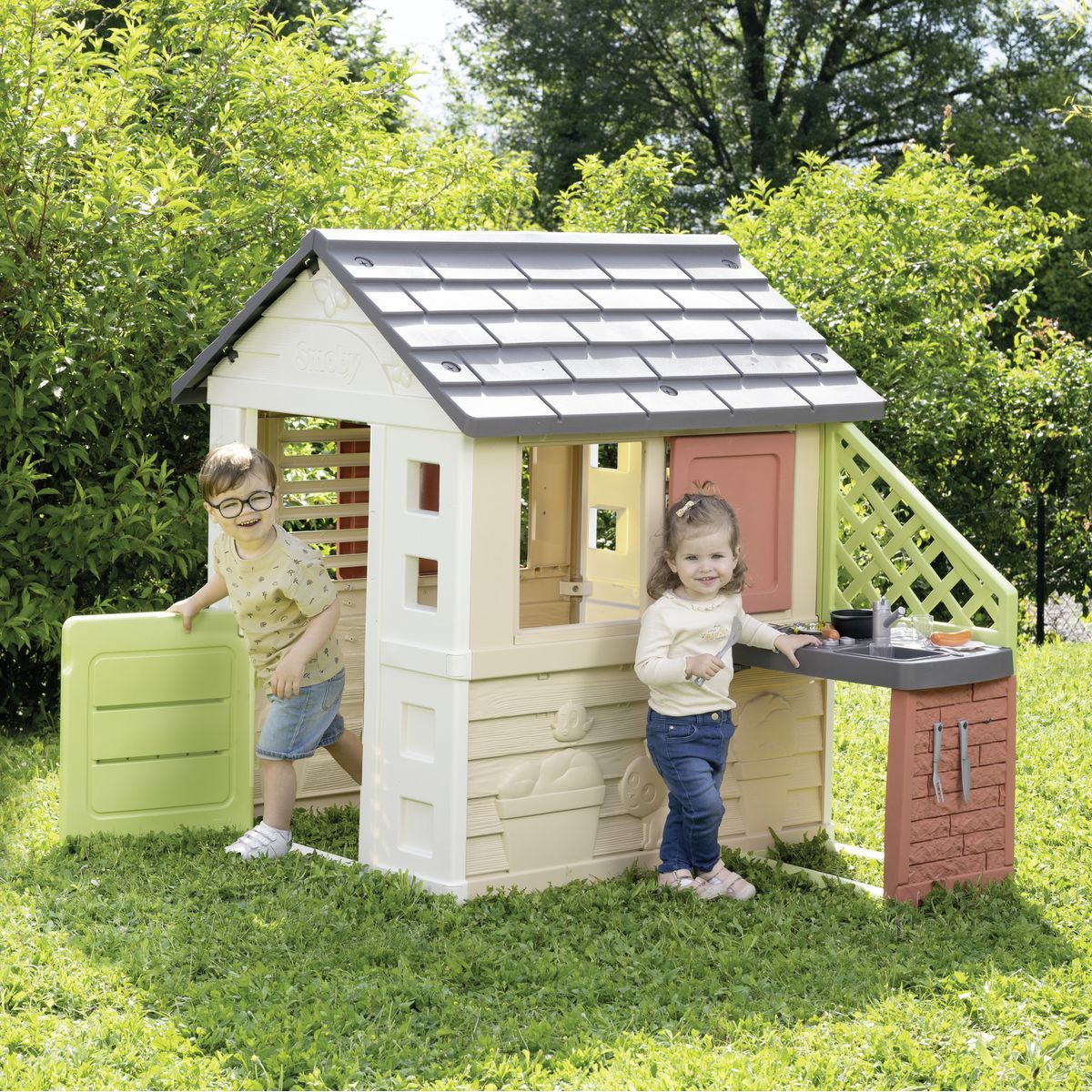 Smoby Domeček Life Nature s kuchyní