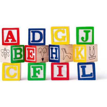 Woody Vozík s kostkami a razítky ABC
