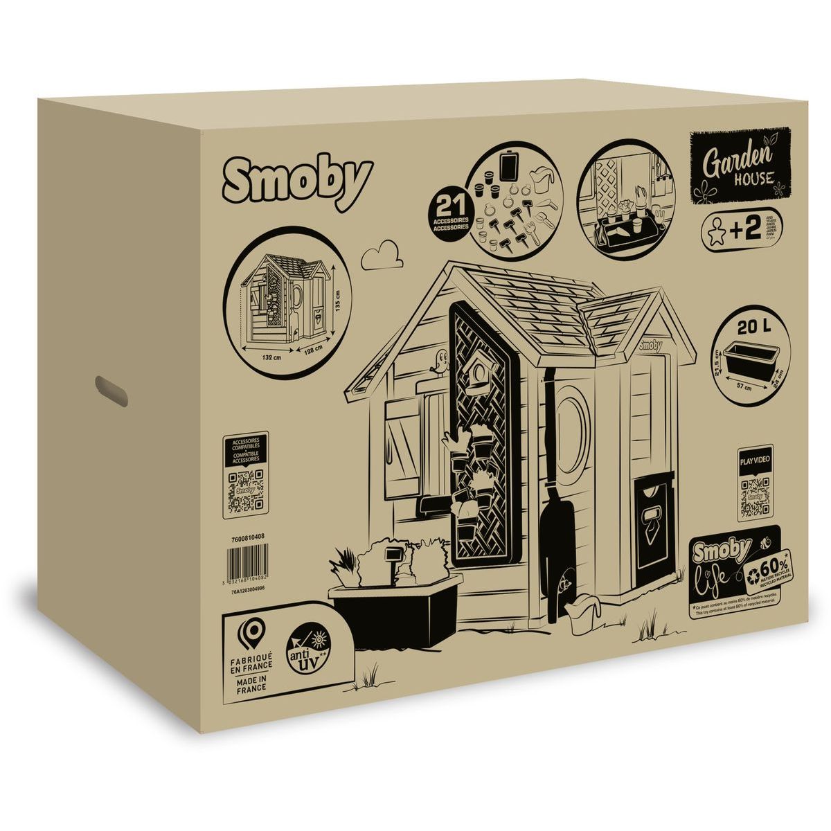 Smoby Domeček Life zahradnický rozšiřitelný