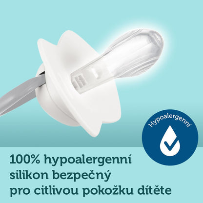 Canpol babies Set symetrických silikonových dudlíků Light touch 6-18m Royal Baby modrý