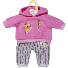 Dolly Moda Růžová teplákovka s kočičkou, 36 cm