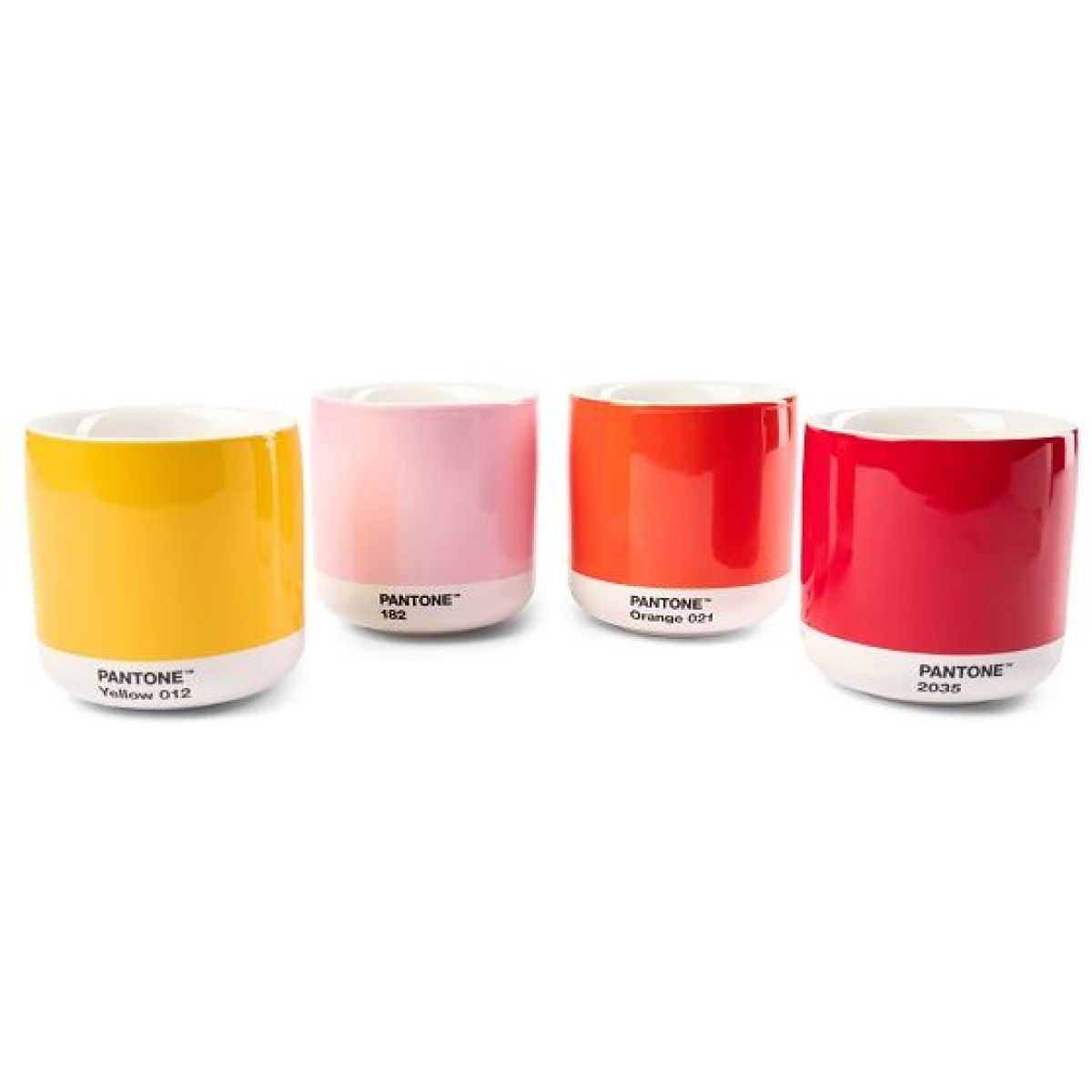 PANTONE Latte termo hrnek set 4ks - Yellow, Red, Orange, Light Pink