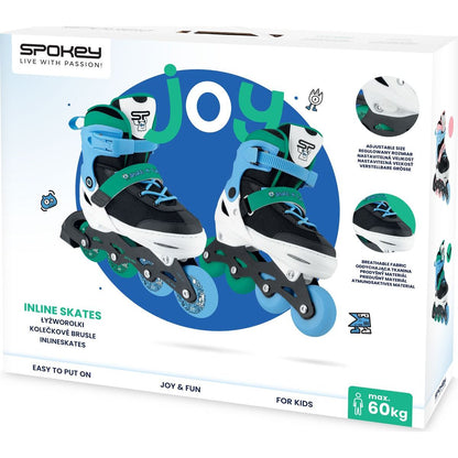 Spokey Joy Dětské kolečkové brusle, černo-modré, ABEC7 Carbon, vel. 31 - 34