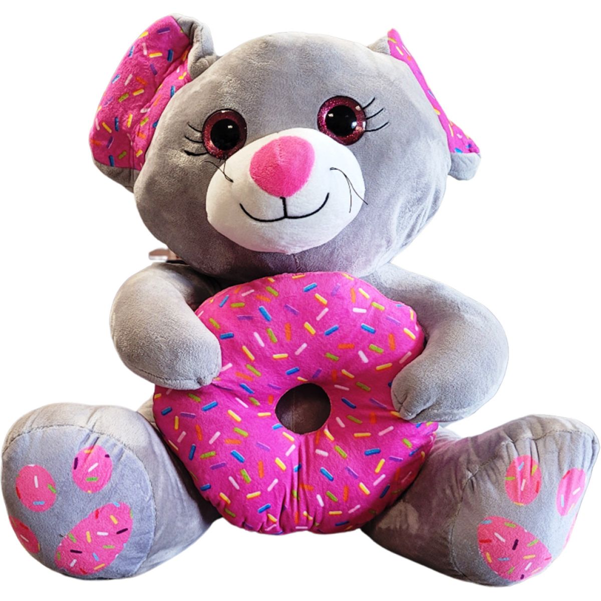 Sparkys Myš s donutem šedá 25 cm