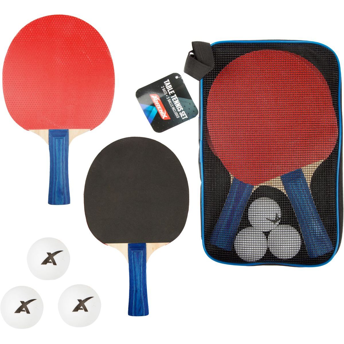 Sada na stolní tenis 2 pálky 26cm + 3 míčky v pouzdře