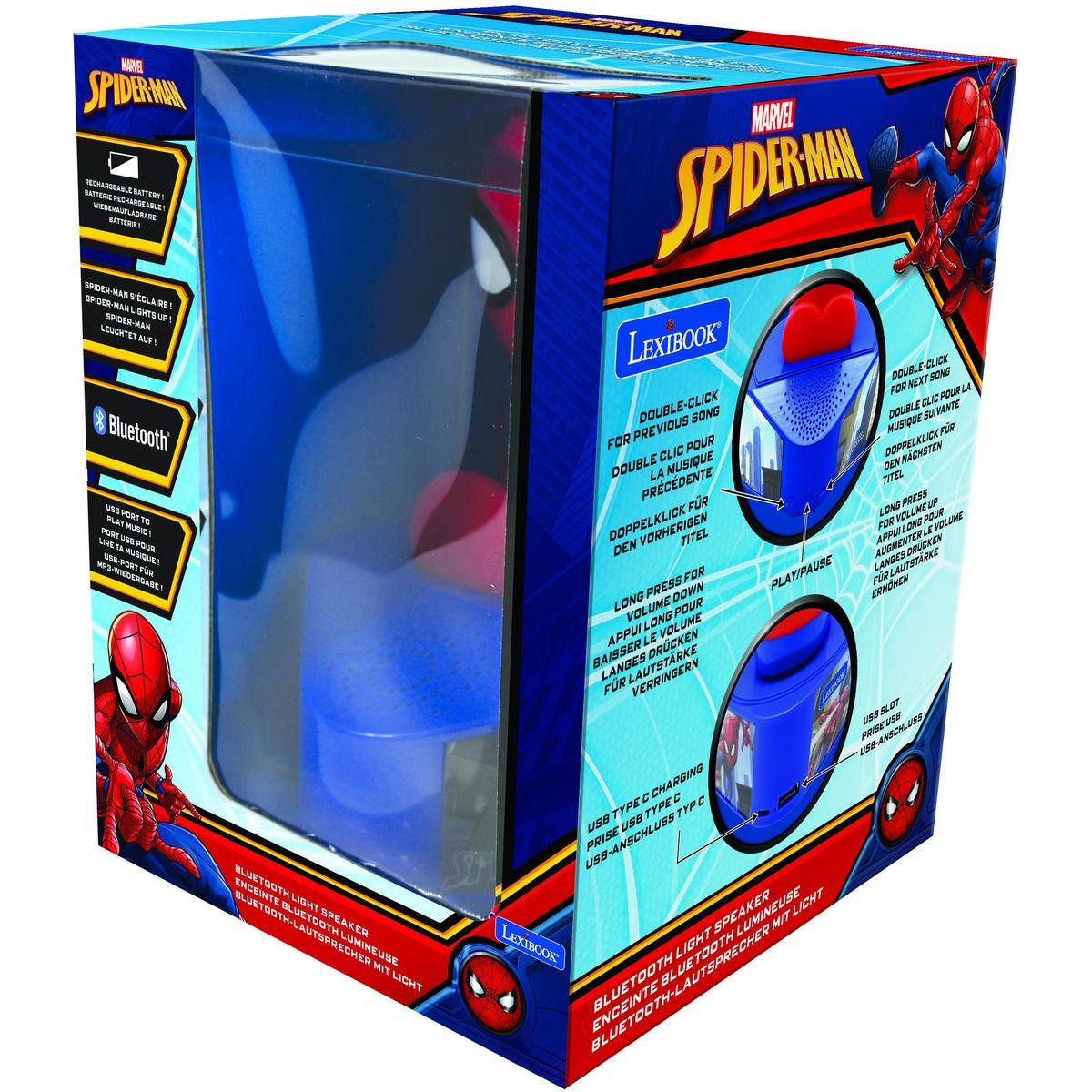 Lexibook Bluetooth reproduktor se svítící figurkou Spiderman