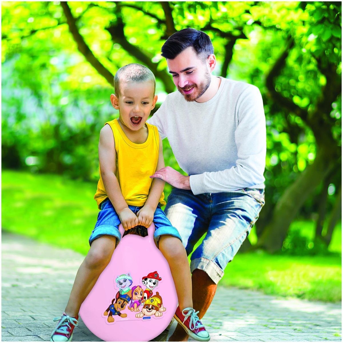 Lexibook Nafukovací skákací míč 45 cm růžový Tlapková Patrola