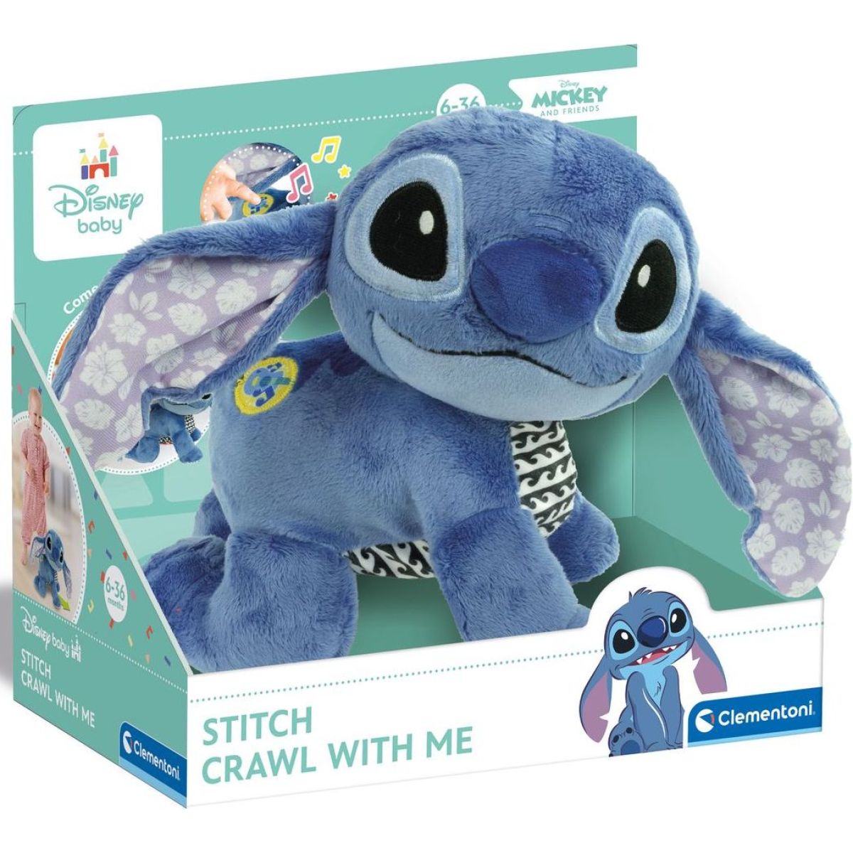 Clementoni Baby Interaktivní plyšový Stitch lezoucí