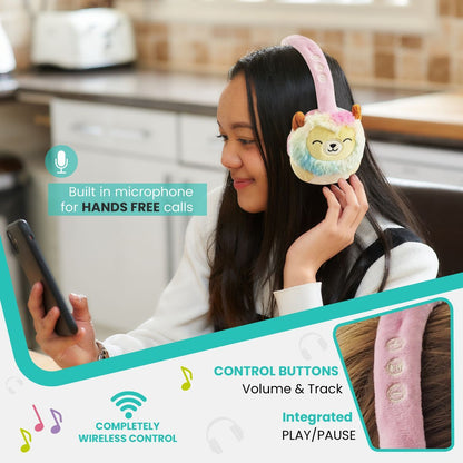 Lazerbuilt Squishmallows Plush Bluetooth Headphones - Leonard