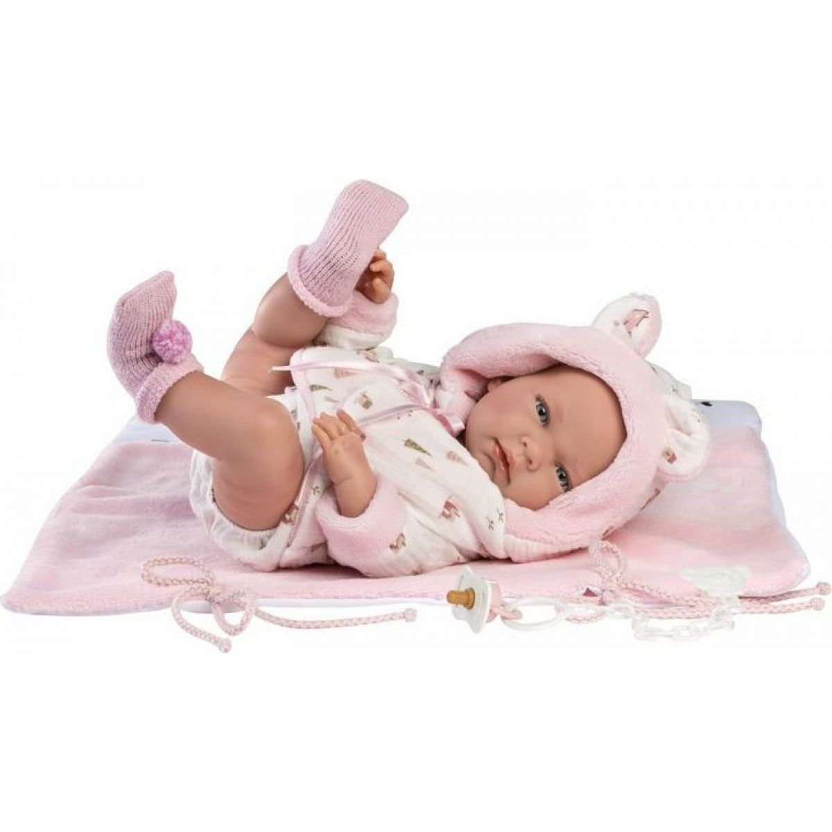 Llorens 73898 New born holčička realistická panenka miminko s celovinylovým tělem 40 cm