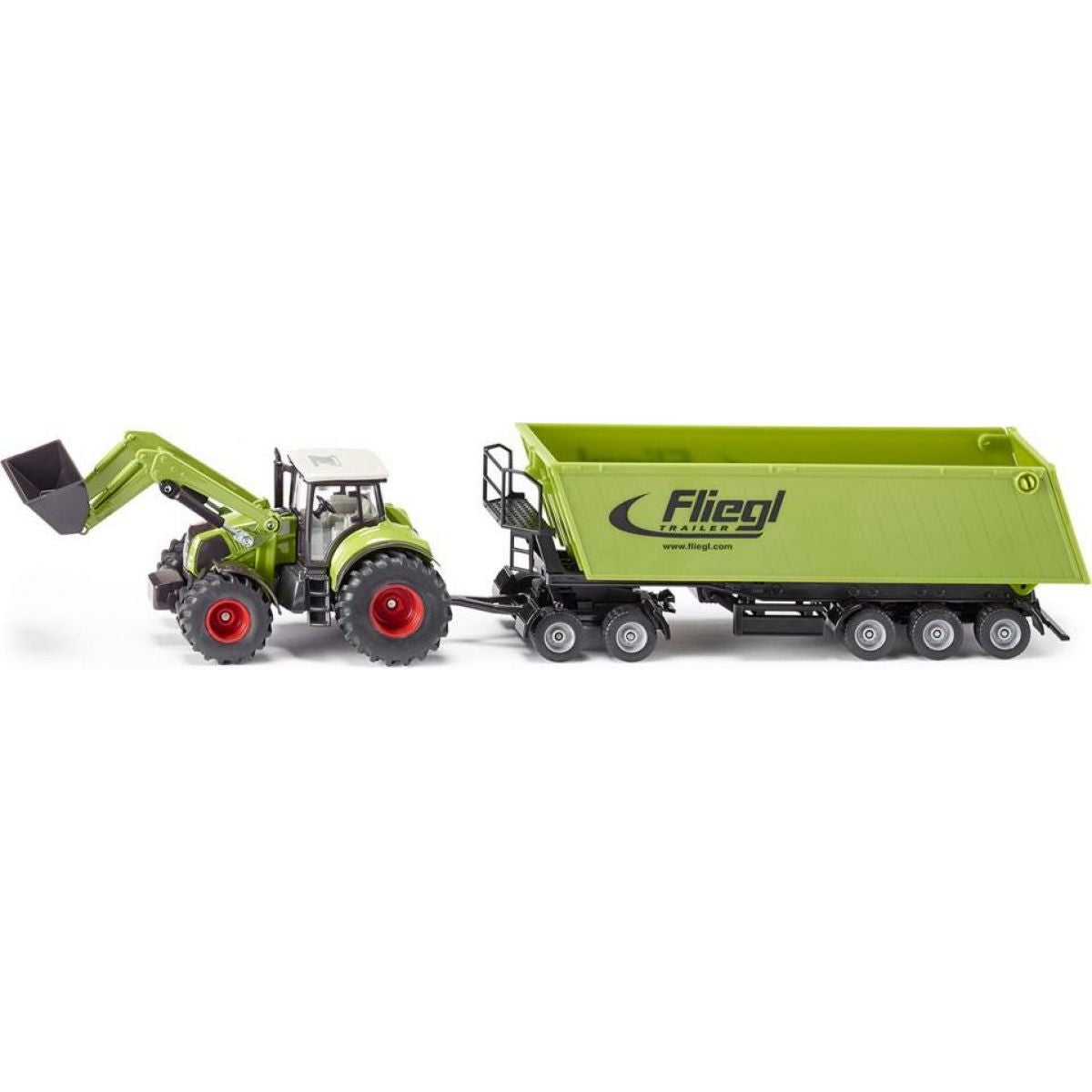 Siku Farmer Traktor s předním nakladačem a přívěsem 1:50