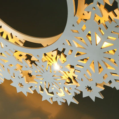 Solight LED dřevěný vánoční věnec, 10x LED, bílá, 30cm, časovač, 2x AA - Poškozený obal