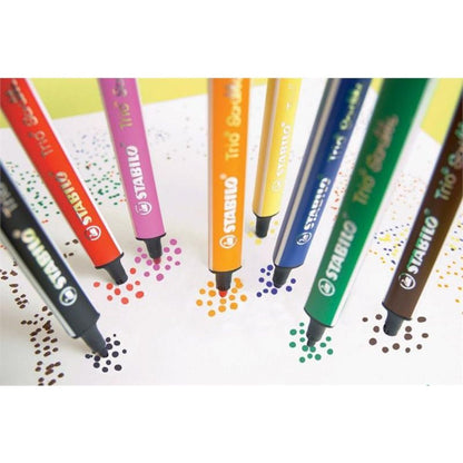 Vláknový fix s odpruženým hrotem STABILO Trio Scribbi 12 ks deskset