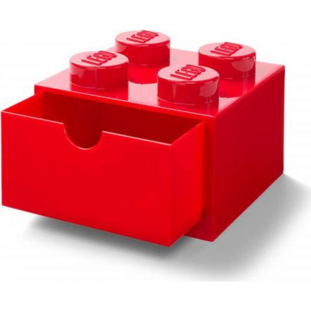 LEGO® stolní box 4 se šuplíky 15,8 x 15,8 x 11,3 cm - červený