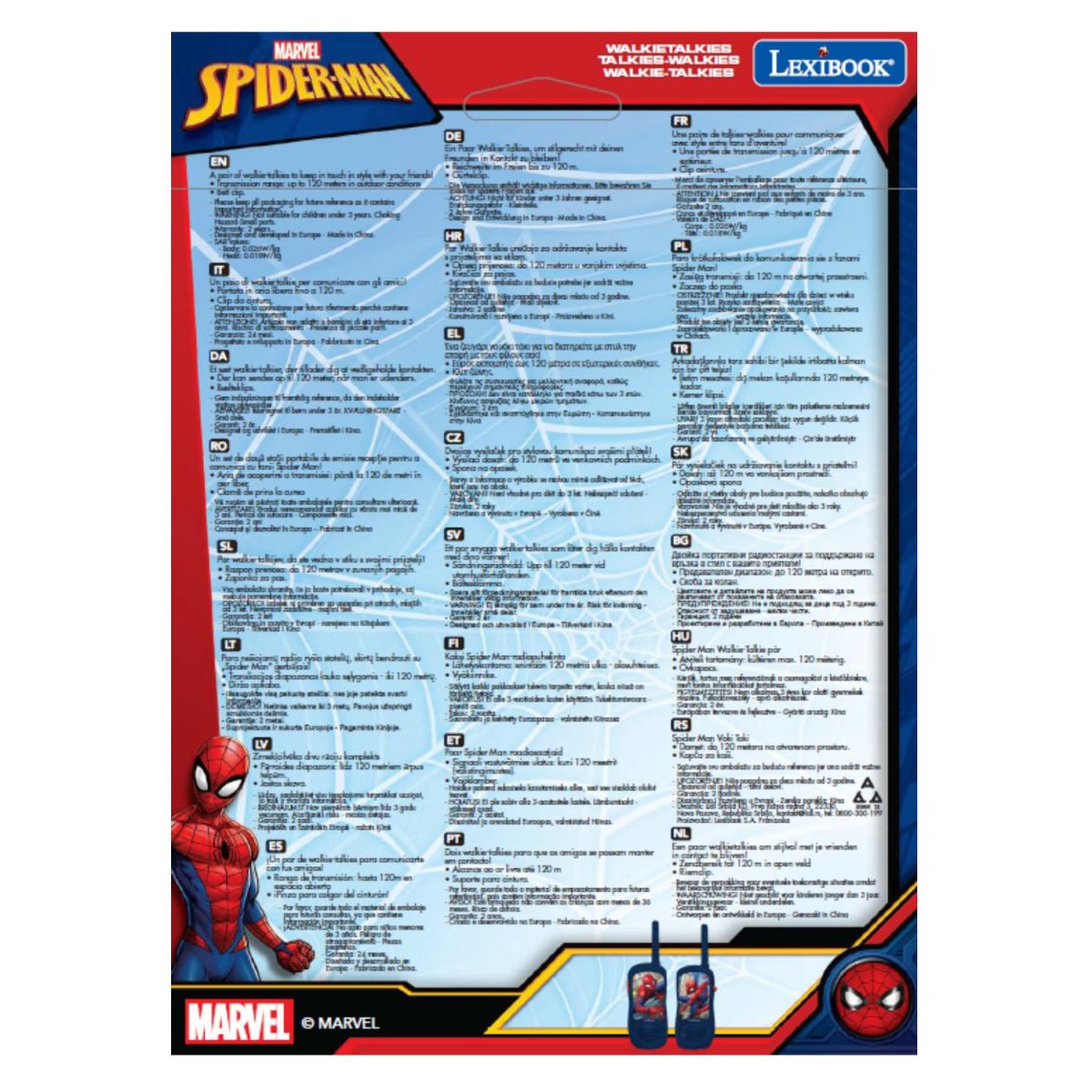 Lexibook Vysílačky Spiderman s dosahem 120 m
