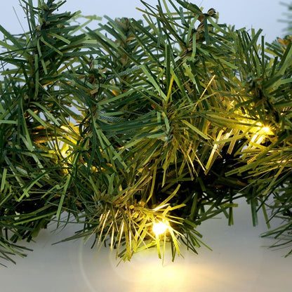 Solight LED vánoční girlanda s jehličím, 7m, 112x LED, časovač, 230V, IP44