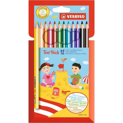 Trojhranné pastelky STABILO Trio silná 12 ks sada