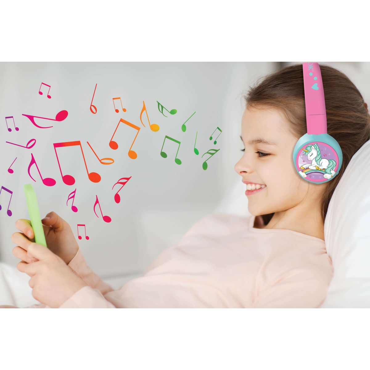 Lexibook 2v1 bluetooth skládací sluchátka Jednorožec s limitem hlasitosti