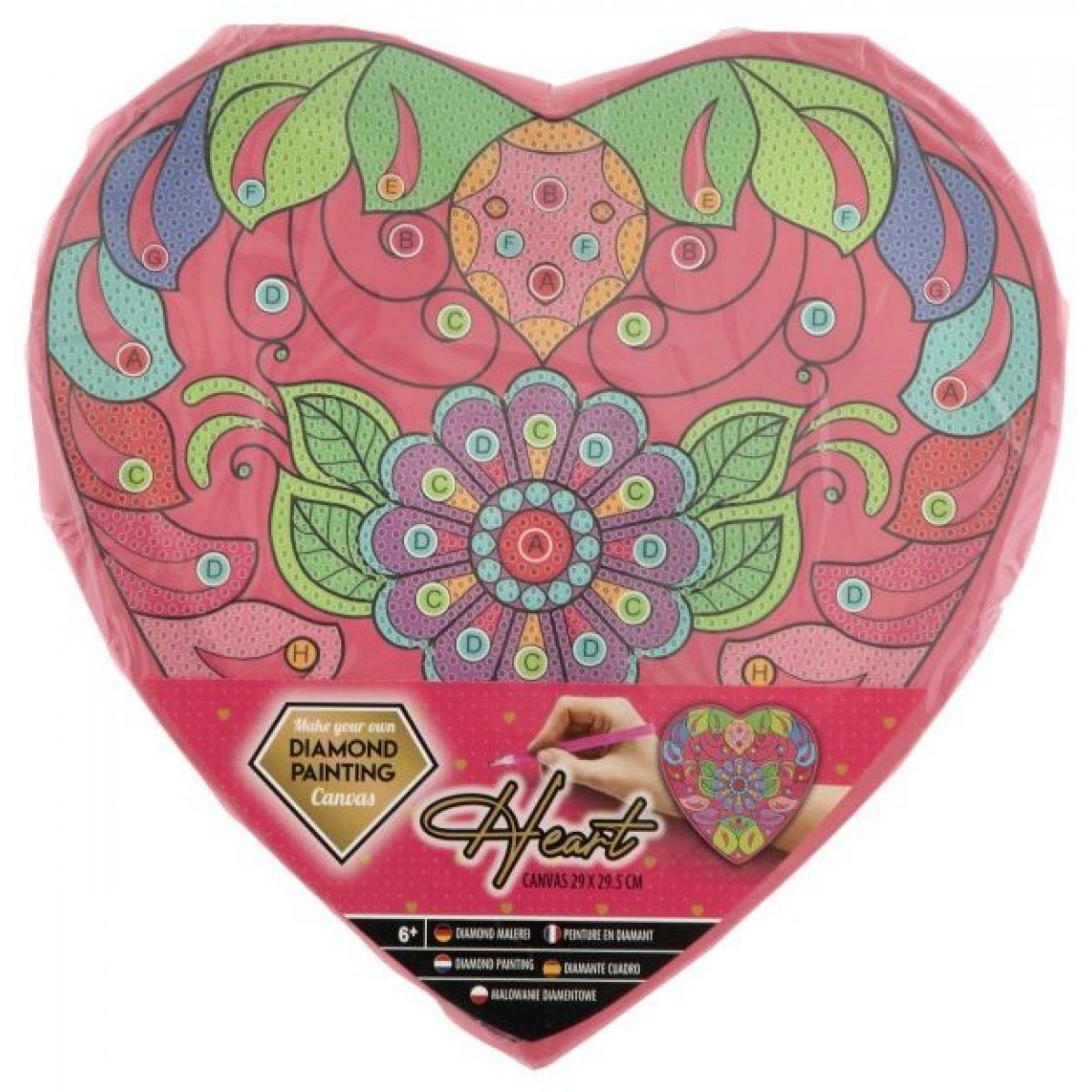 Craft Creative Diamantové malování Srdce 29 x 29,5 cm