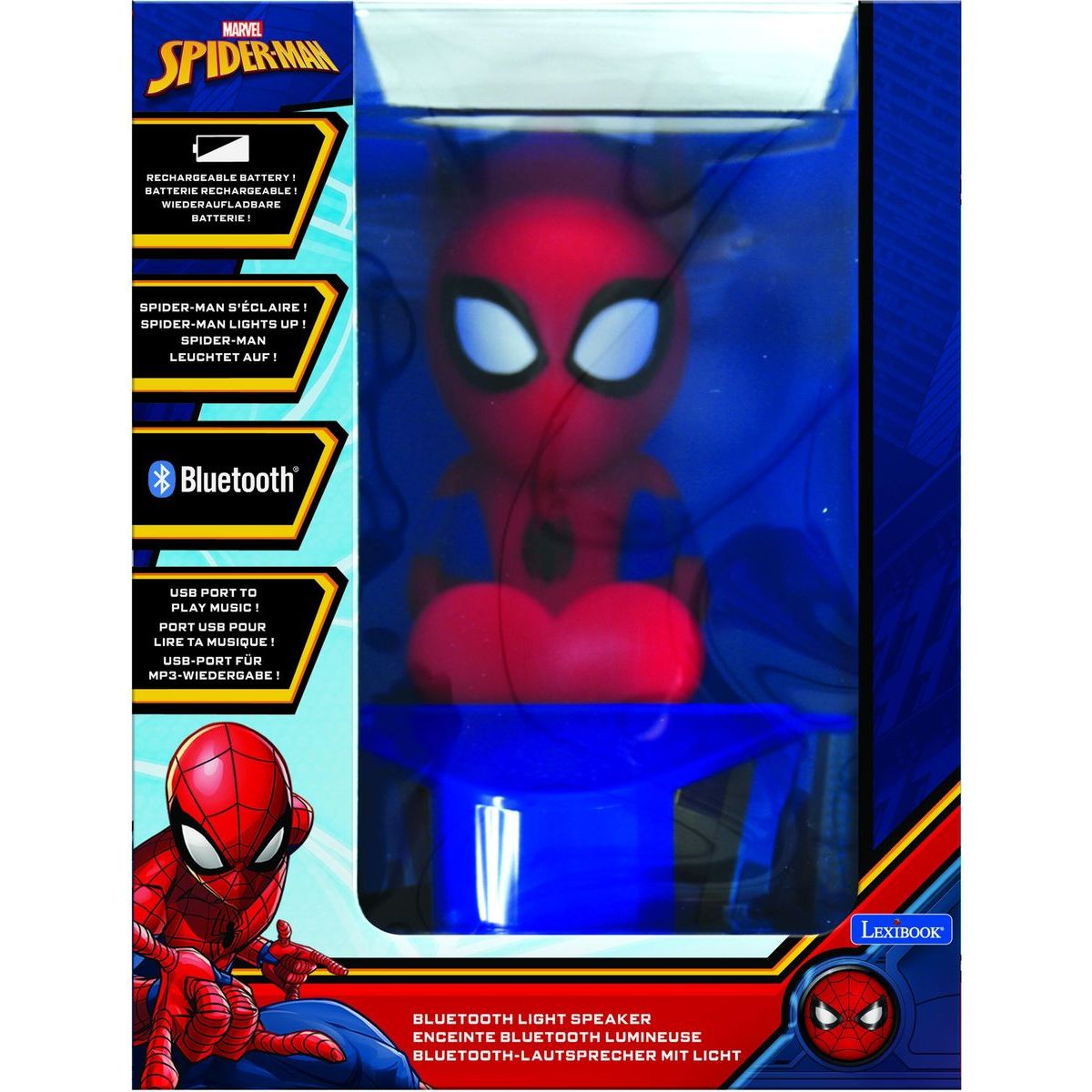Lexibook Bluetooth reproduktor se svítící figurkou Spiderman