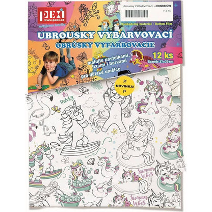 Ubrousky vybarvovací jednorožci (12 ks)