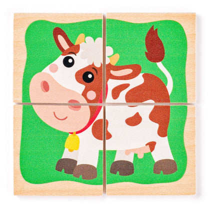 Woody Minipuzzle - Zvířátka v dř. krabičce