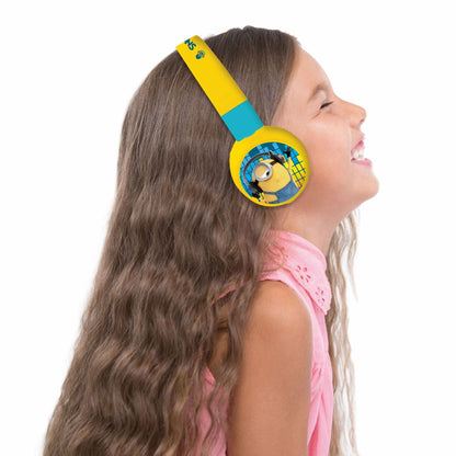 Lexibook 2v1 bluetooth skládací sluchátka Mimoni s limitem hlasitosti