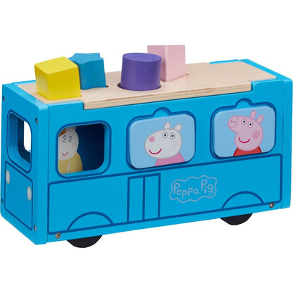 Peppa Pig dřevěný autobus vkladáčka