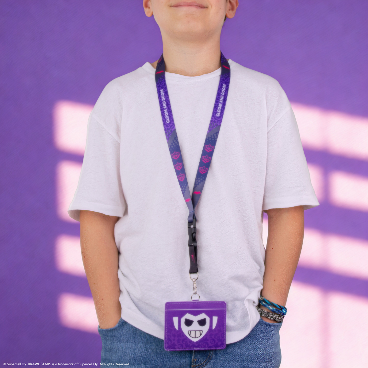 Cinereplicas Brawl Stars šňůrka na krk s pouzdrem na kartu Mortis