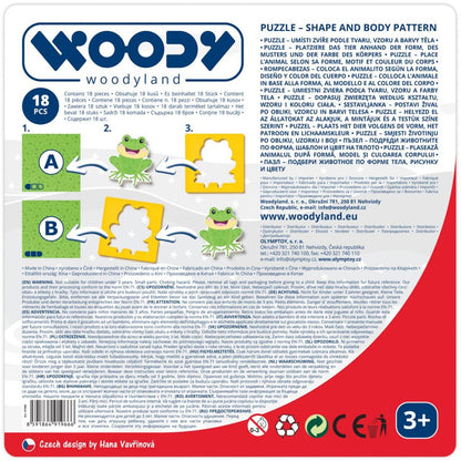 Woody Puzzle se zvířátky, tvary-barva