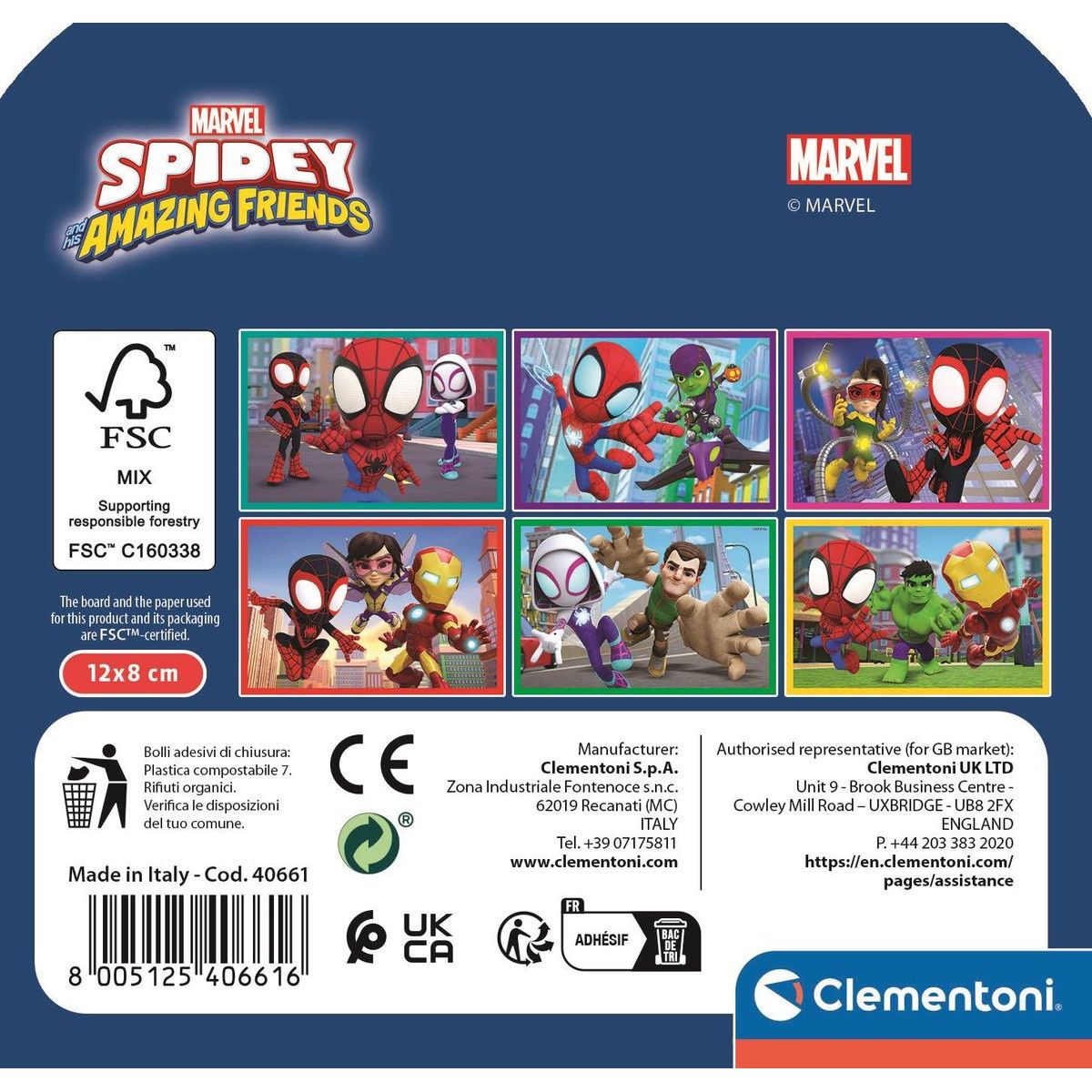 Clementoni Obrázkové kostky 6 ks Spidey and his amazing friends