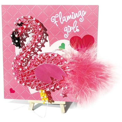 TM Toys Wow Box String Art Plameňák Obrázek z nití s LED světýlky